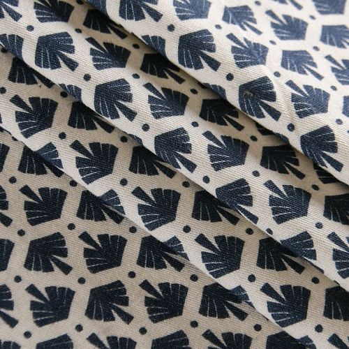 Коттон стрейч 063-12069 молочный принтованный