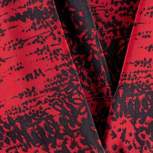 Крепдешин натуральный К32-249 малиново-красный принтованный