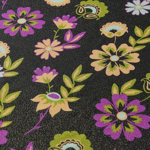 Вискоза с люрексом 009-12076 черный принтованный