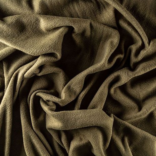 Флис К33-440 зеленый хаки однотонный