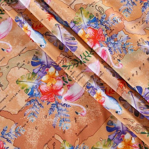 Лайкра 005-12447 бежевый принтованный