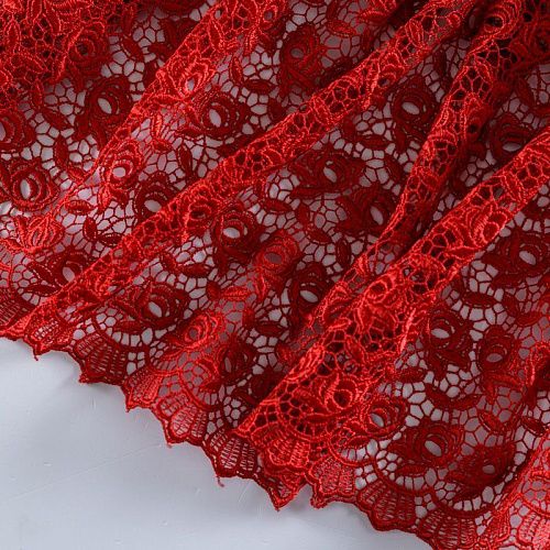 Гипюр-макраме 012-10417 темно-красный