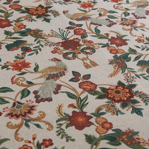 Ткань портьерная H-280 см 19-02-15873 экрю принтованный