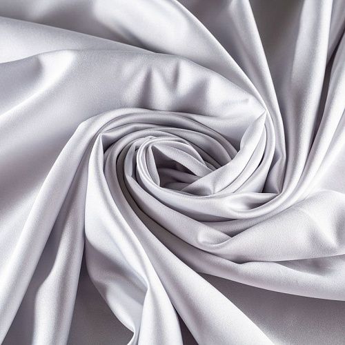 Шелк синтетический стрейч К1-386 серебристо-серый однотонный