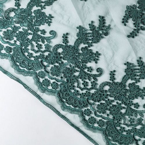 Гипюр К03-564 бутылочный зеленый