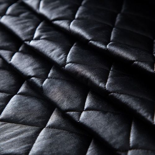 Экокожа курточная стеганая 2-х сторонняя 033-20048 черный/лео