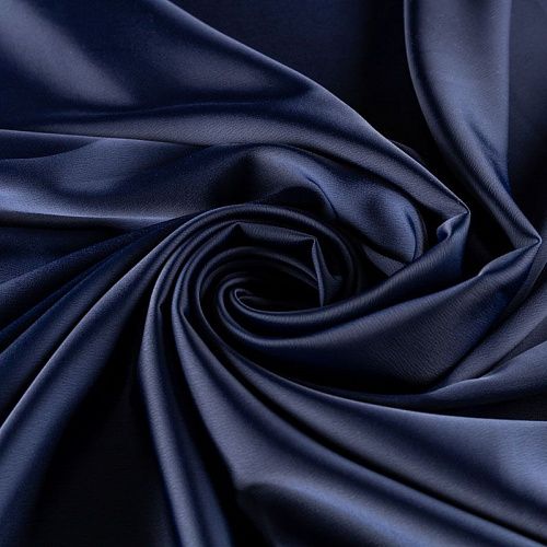 Креп-сатин К33-845 темно-синий однотонный