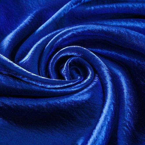 Креп-сатин крэш 001-13650 васильковый однотонный