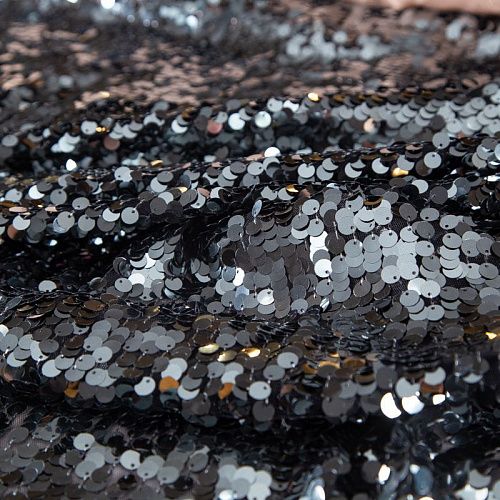 Пайетки на сетке 050-19875 черный