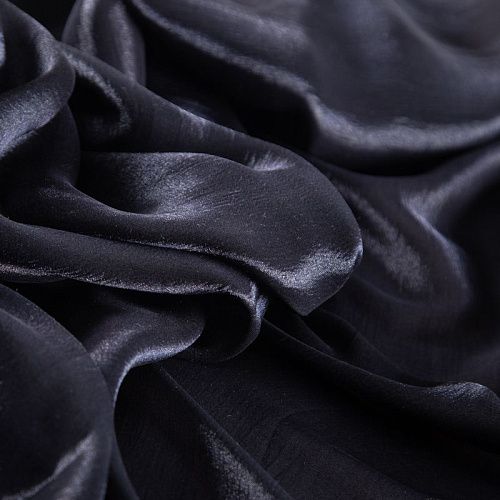 Шифон шелковый с люрексом 068-20356 черный