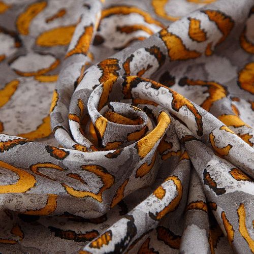 Шелк-штапель 069-17415 серый принтованный