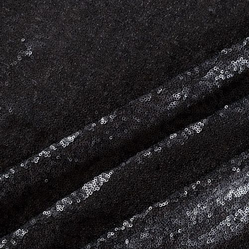 Пайетки на сетке 055-05773 черный однотонный