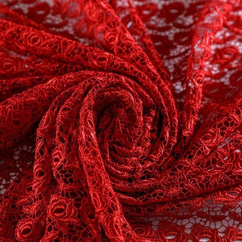 Гипюр-макраме 012-10417 темно-красный