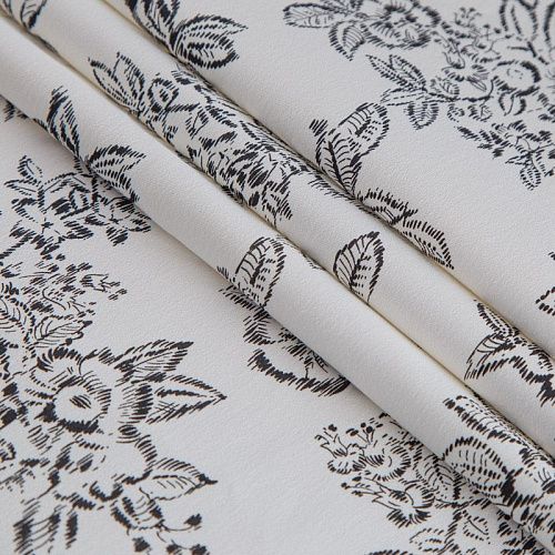 Коттон стрейч 063-17024 белый принтованный