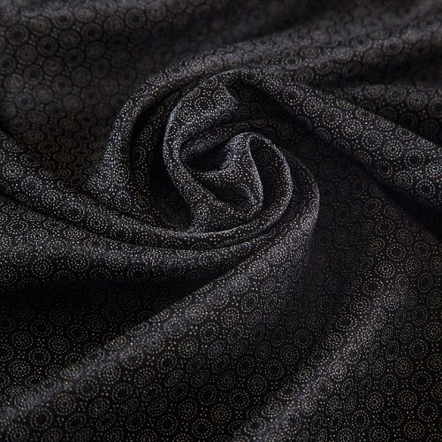Креп вискозный 026-17063 черный принтованный