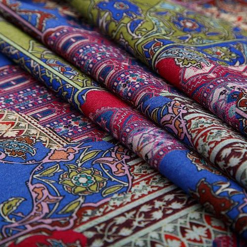 Шерсть стрейч плательная Etro 066-19114 синий мультиколор