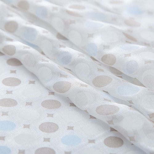 Шифон шелковый 068-20065 белый принтованный