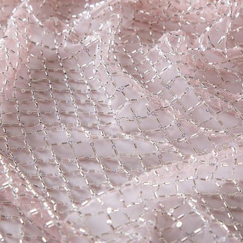 Сетка со стеклярусом 050-13577 пудрово-розовый