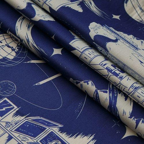 Хлопок 063-16358 сапфировый принтованный