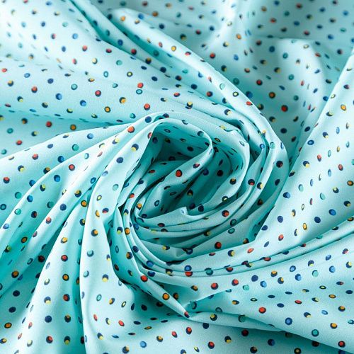 Ткань плательно-рубашечная 049-08408 светло-бирюзовый принтованный