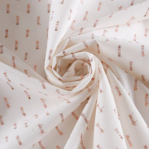 Хлопок плательно-рубашечный с люрексом 049-12039 сливочный