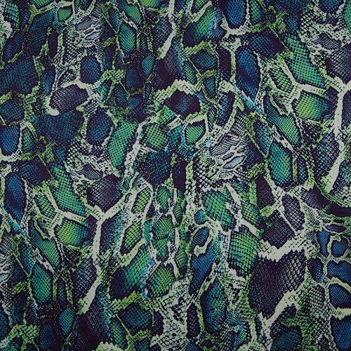 Шелк синтетический 065-13923 салатовый принтованный