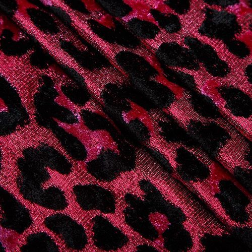 Бархат стрейч с люрексом 002-19096 фуксия/черный