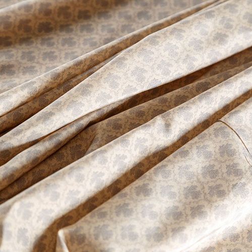 Шелк-батист натуральный К01-240 бежевый принтованный