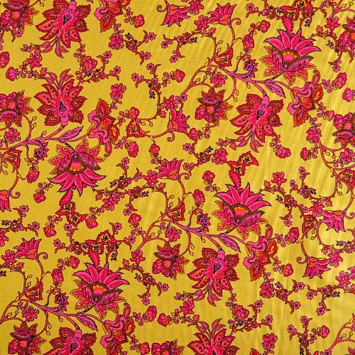 Хлопок 063-02038 шафрановый принтованный
