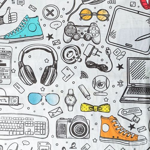 Перкаль 007-03499 белый принтованный