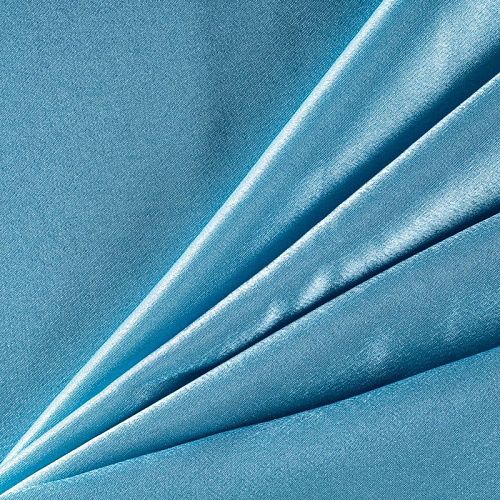 Креп-сатин К25-1180 голубой однотонный