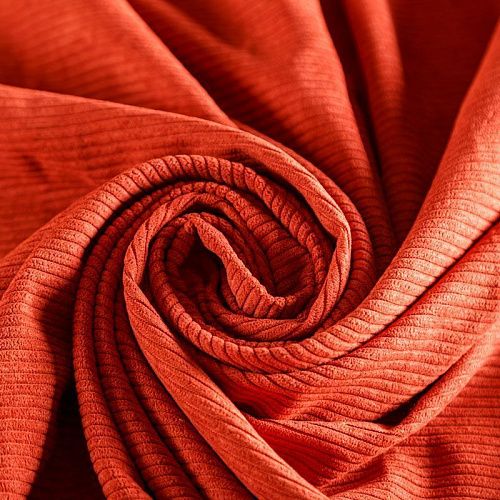 Вельвет 008-06502 красно-терракотовый однотонный