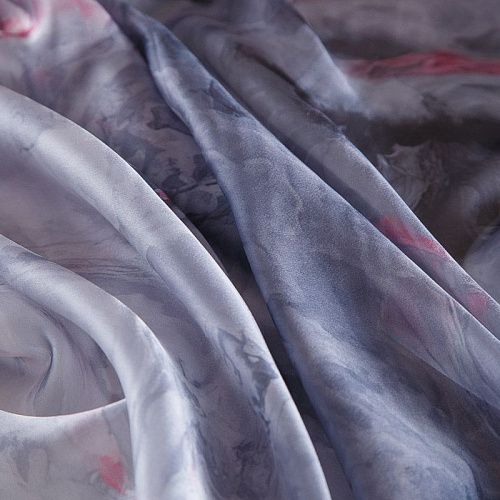 Шифон 068-17467 серый принтованный