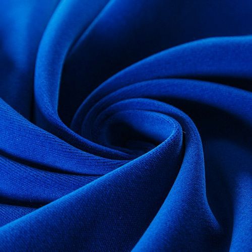 Ткань портьерная негорючая бархат 09-02-13723 синий однотонный