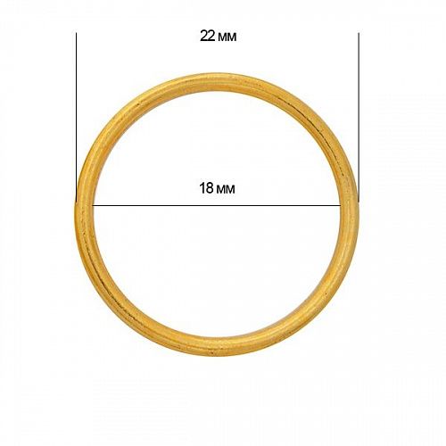 Кольцо для бюстгальтера TBY 18 мм металл 2 шт H1505 под золото 