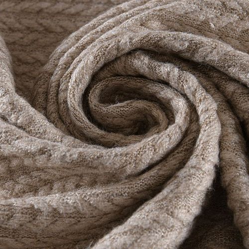 Трикотаж вязаный 056-11853 бежевый однотонный