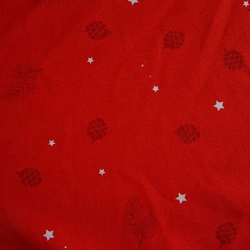 Рогожка 048-15257 красный принтованный