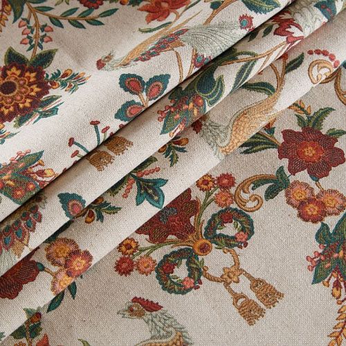 Ткань портьерная H-280 см 19-02-15873 экрю принтованный