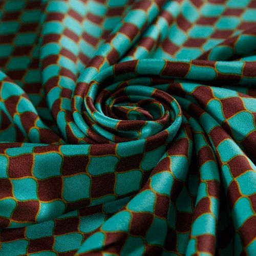 Шелк-штапель 069-16115 бриллиантовый зеленый принтованный