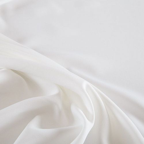 Креп 026-18686 теплый белый однотонный