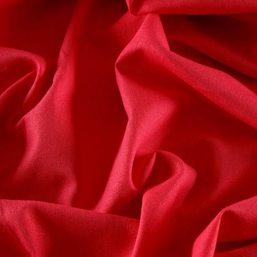 Лен-вискоза 035-15719 красный однотонный