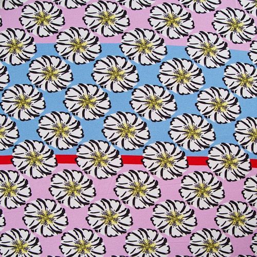 Трикотаж масло 056-12492 розовый принтованный