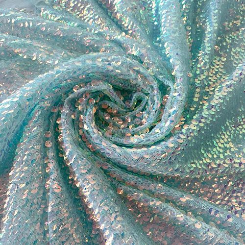 Сетка с пайетками К33-644 мятный