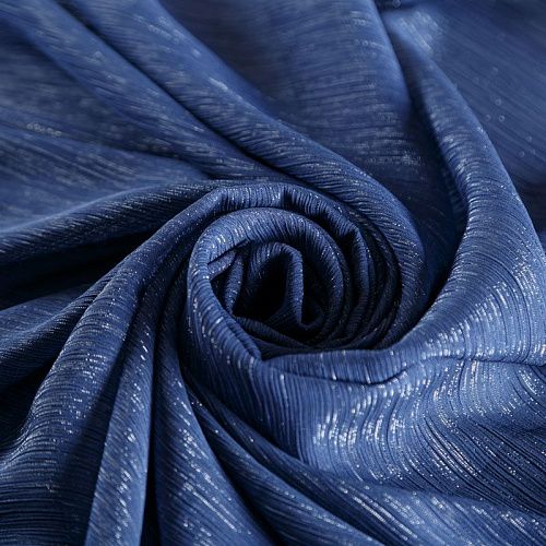 Шифон-жатка с люрексом 068-07219 сапфировый однотонный