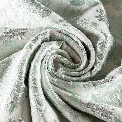 Жаккард с люрексом К01-391 серебристо-мятный