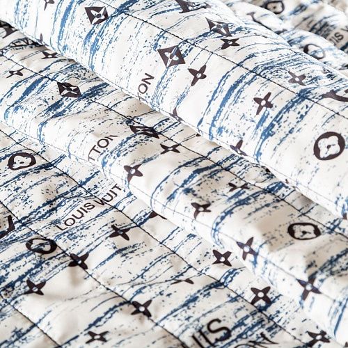 Ткань курточная 033-04057 сливочный принтованный