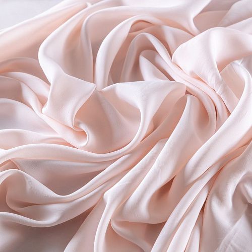 Крепдешин натуральный 028-09529 выбеленный персиковый однотонный