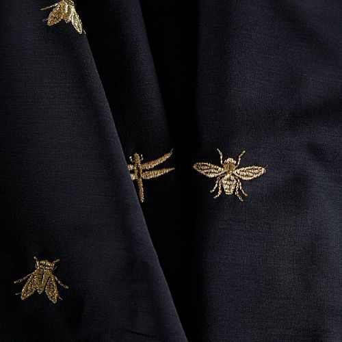 Ткань костюмная с вышивкой 025-12279 черный