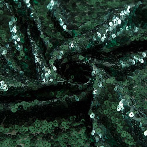 Пайетки на сетке 055-12707 бутылочный зеленый