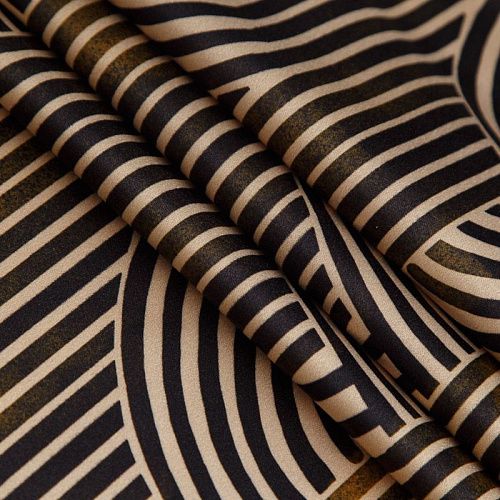 Сатин-тафта 001-16630 бежево-черный